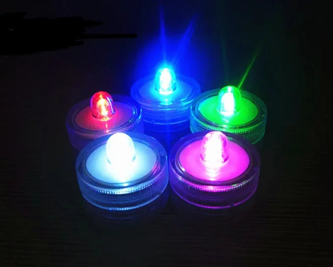 LED waterproof candle light electronic candle set of 12 with 7 colours plum and round styles