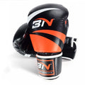 PU boxing gloves in red, blue, white, pink, and orange for training and sparring