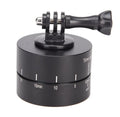 360-degree auto rotate camera tripod head on a tripod, compatible with GoPro and DSLR cameras.