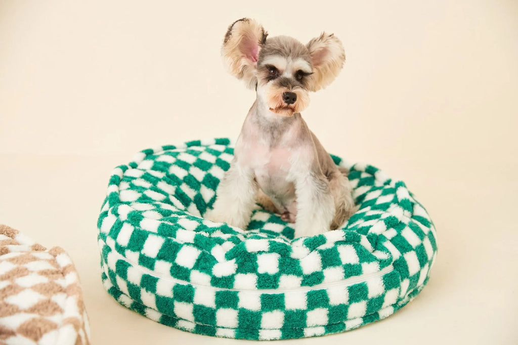 Universal dog kennel in cloth with removable washable cover, available in green, khaki, or Blue Cat, 60cm or 80cm diameter