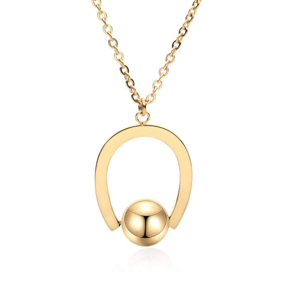 Stainless steel cross chain necklace with geometry pendant in gold or silver electroplated finish