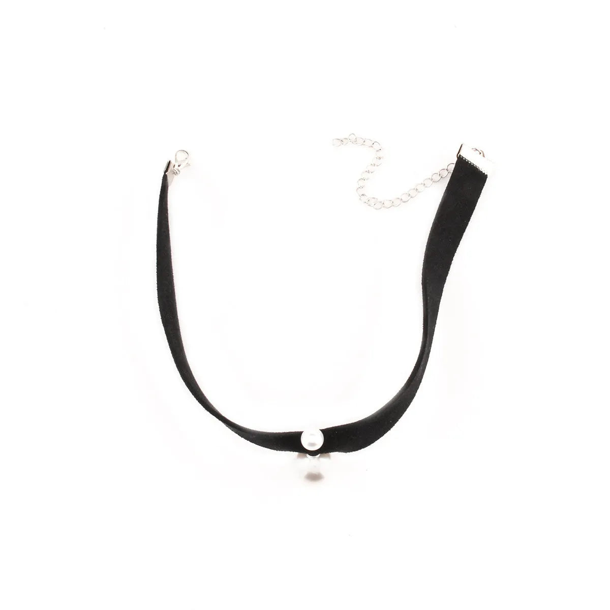 Black hand-woven yarn necklace with simple cute college style on display