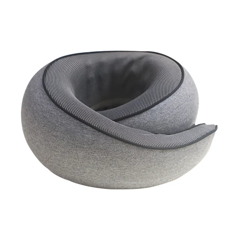 U-shaped memory foam neck pillow in buggy bag colour with storage bag
