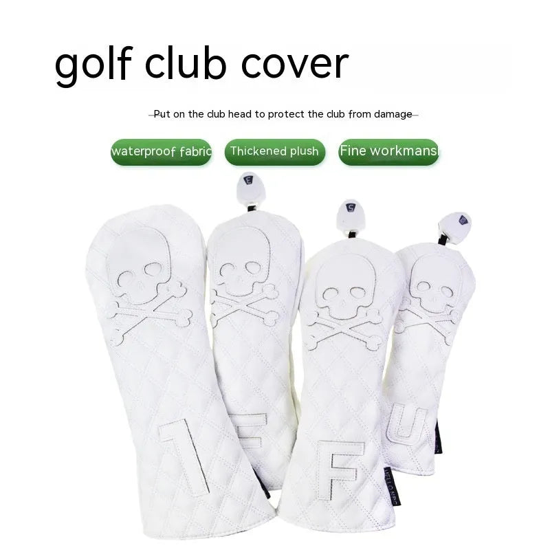 Black and white PU waterproof protective sleeve for a golf club wooden pole.