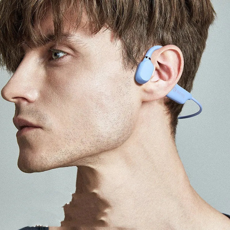 Bone conduction wireless Bluetooth headset with hanging neck design in multiple colour options