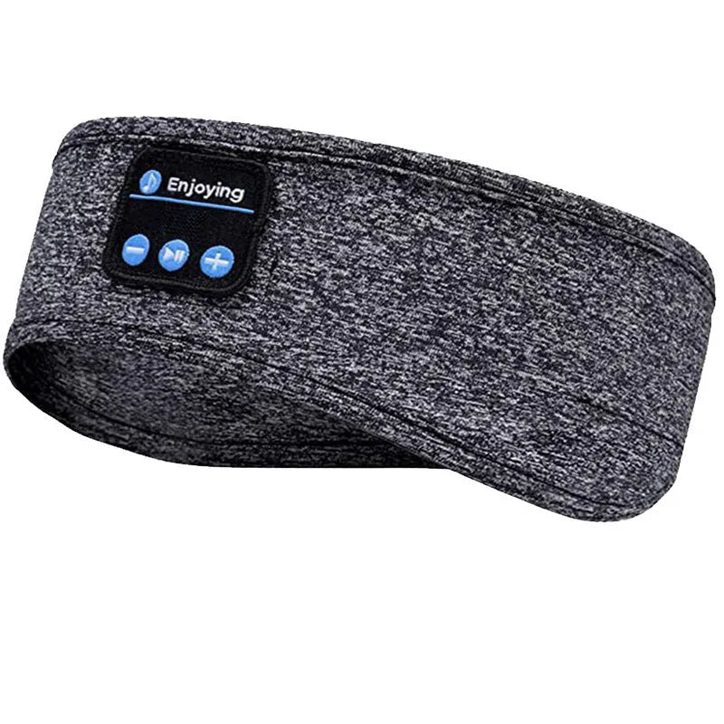 Bluetooth headscarf with built-in wireless music speaker, USB charging, black and heather gray colour options