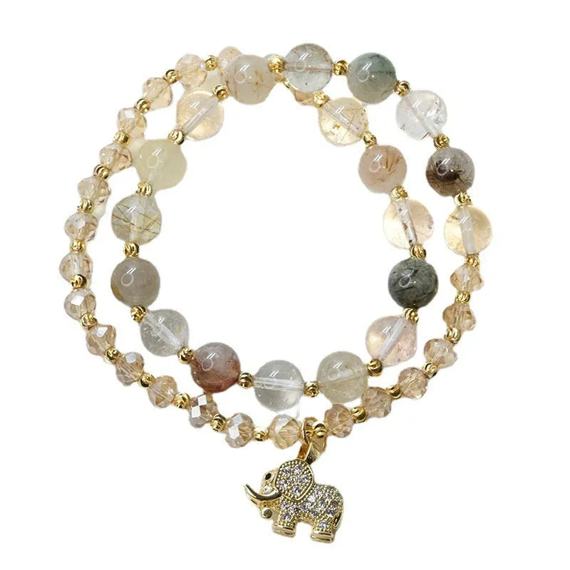 Retro style bracelet for women made from colour hair crystal material with ethnic design elements