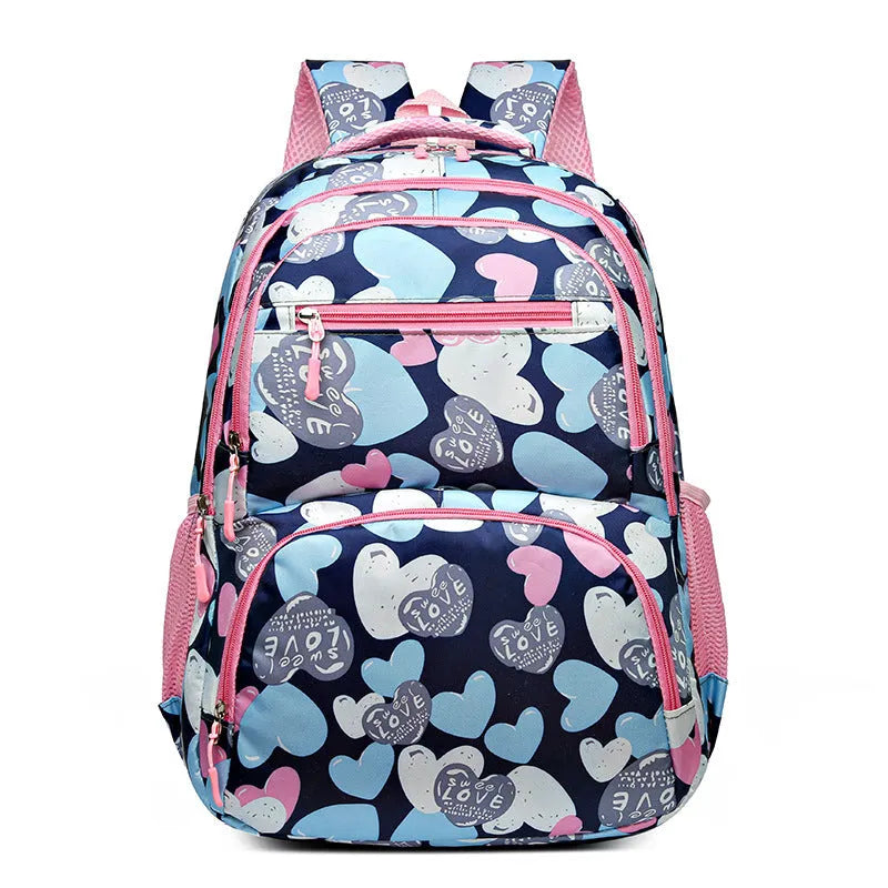 Student backpack with air pillow belt system in Oxford cloth construction showing blue colour option