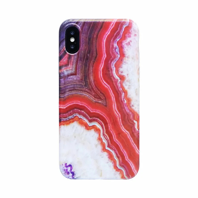 Marbled TPU soft shell phone case in purple and red for iPhone 11 Pro Max
