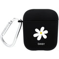 Black and pink hard PC protective cases for AirPods with decorative flower, love, and smiley face designs