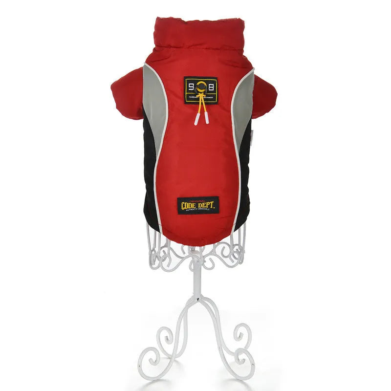 Cotton pet clothes in beige or red, casual outfit for dogs and cats, sizes XS to XL