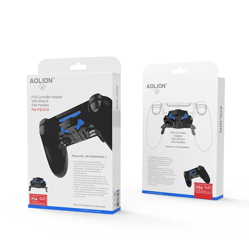 PS4 controller back button attachment with 3m Type-C cable, compatible with PS4 Slim and Pro controllers