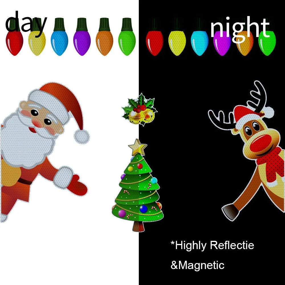 Colourful cartoon elk design on a medium-sized magnetic car decoration sticker.
