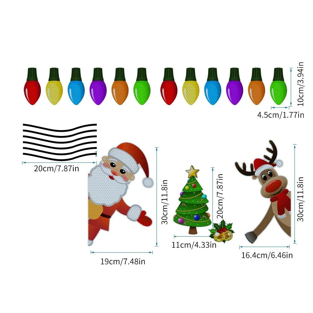 Colourful cartoon elk design on a medium-sized magnetic car decoration sticker.