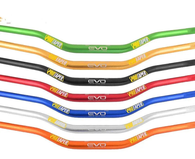 Orange aluminium motorcycle handlebar showing 28mm diameter and 80cm width.