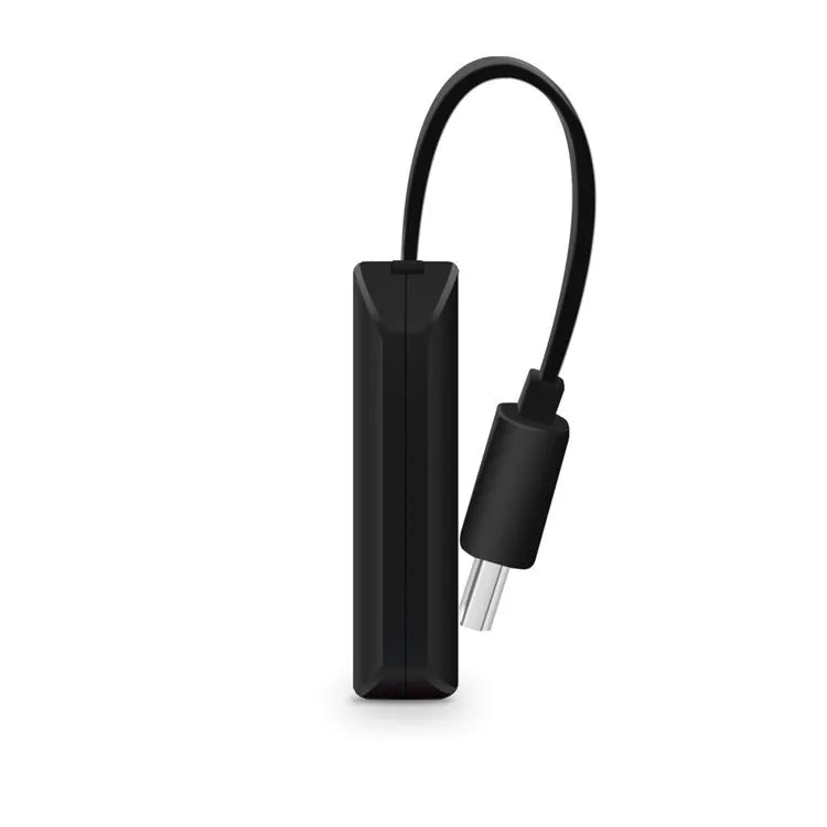 Black USB HDMI dongle for screen mirroring smartphones to TV, measuring 52mm by 26mm.