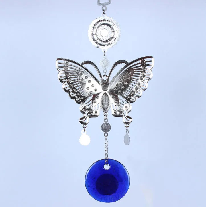 Tin alloy die cast hanging ornament with landscape floral pattern for home and car decor
