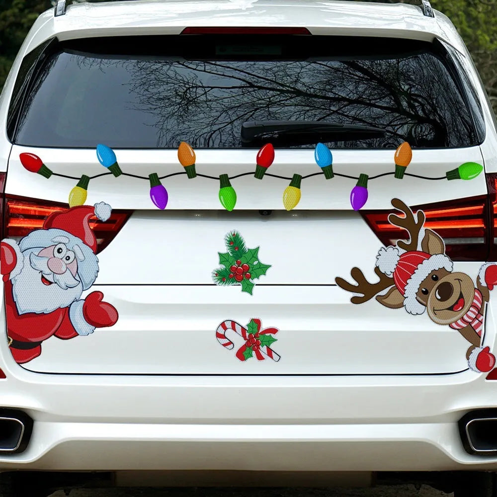 Cartoon Christmas elk reflective magnetic sticker in RFM026 colour with six-thread pattern