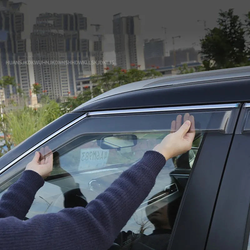 23 New Outlander side window deflectors in engineering plastic, Black Warrior style and translucent options