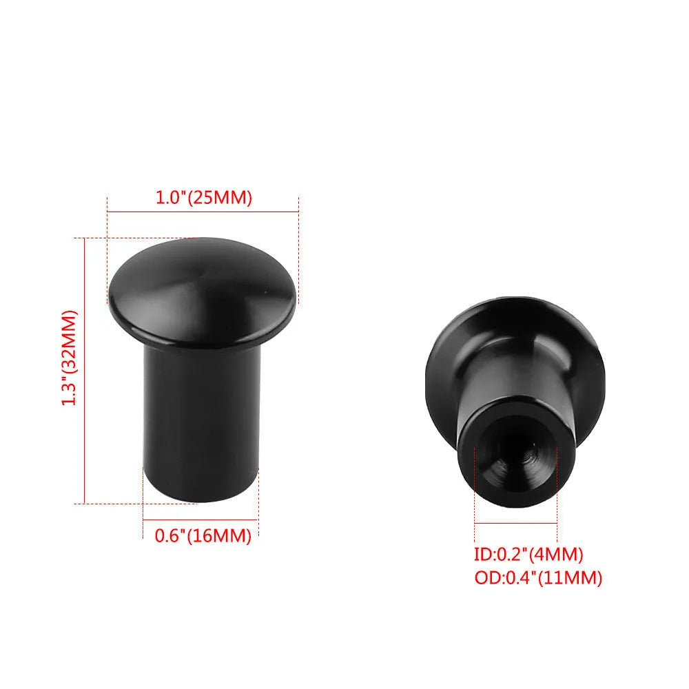 Aluminium alloy handbrake button cap for car modification in gold, silver, black, blue, and red colour options.