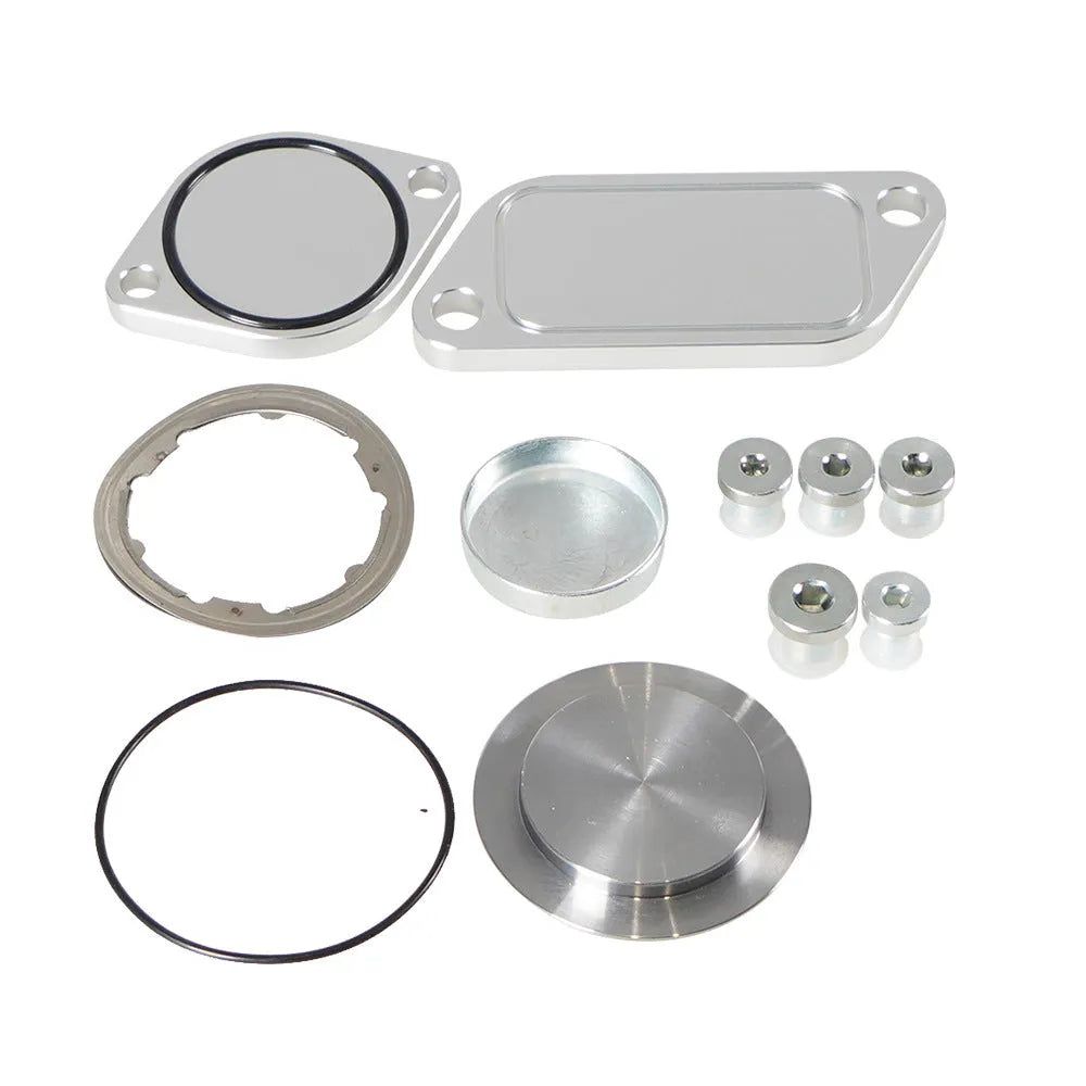 Silver aluminium alloy valve cover for automotive Cooler Exhaust Gas Recirculation systems