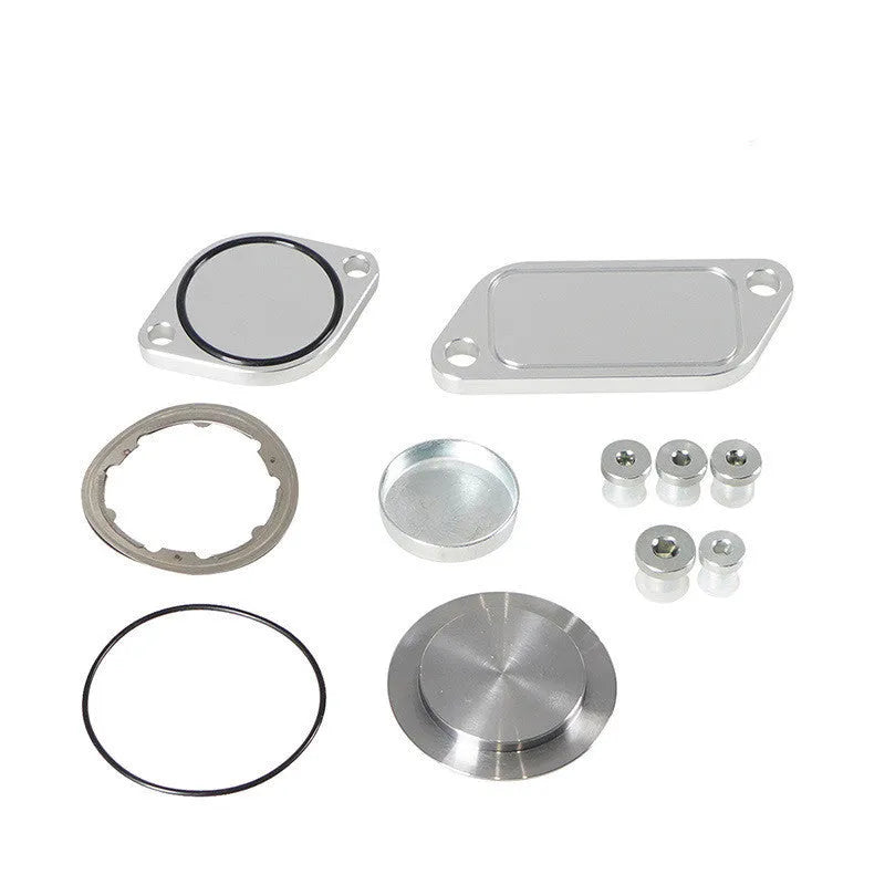 Silver aluminium alloy valve cover for automotive Cooler Exhaust Gas Recirculation systems