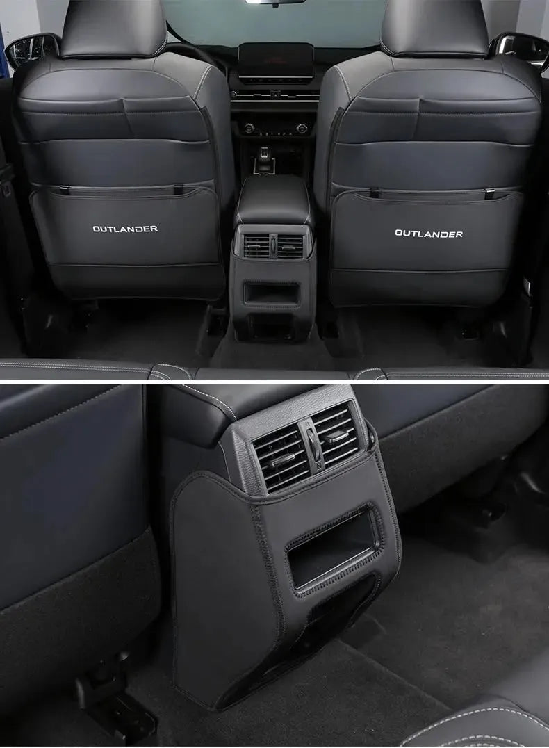 Set of three leather anti-kick pads for 2023 Outlander seat armrest and door card protection.