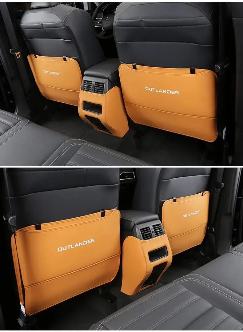 Set of three leather anti-kick pads for 2023 Outlander seat armrest and door card protection.