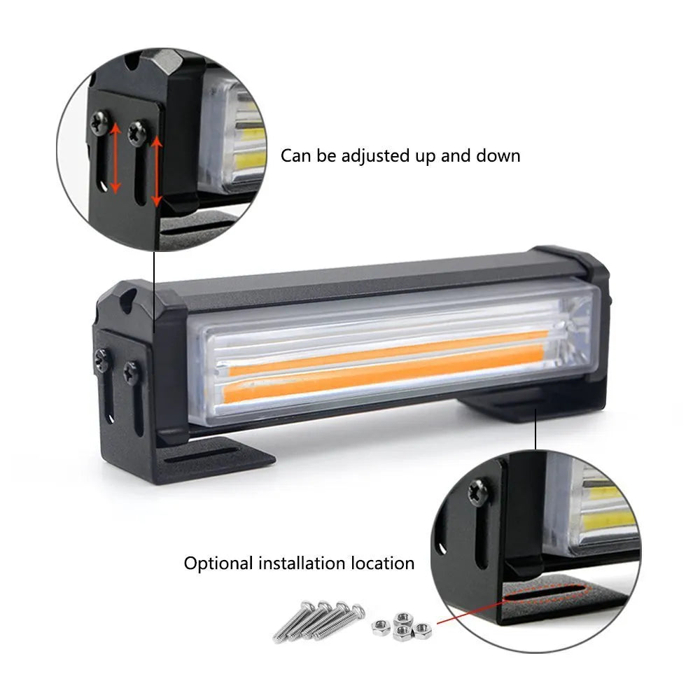 Amber yellow vehicle strobe warning light with aluminium alloy housing and 160mm diameter