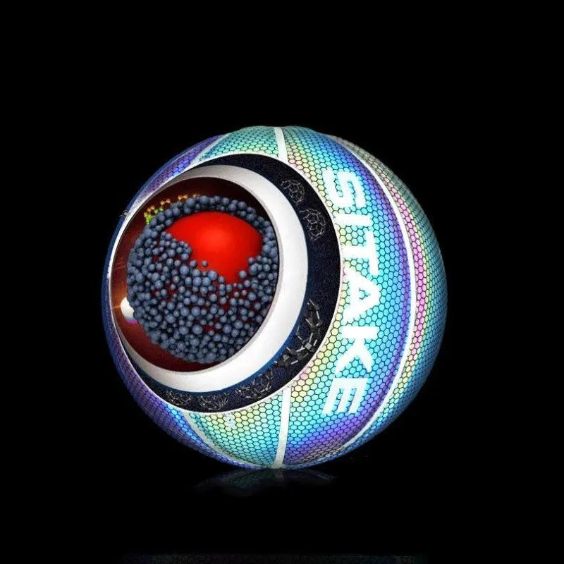 SIT AKE KMBB83 luminous reflective basketball size 7 PU leather white camouflage