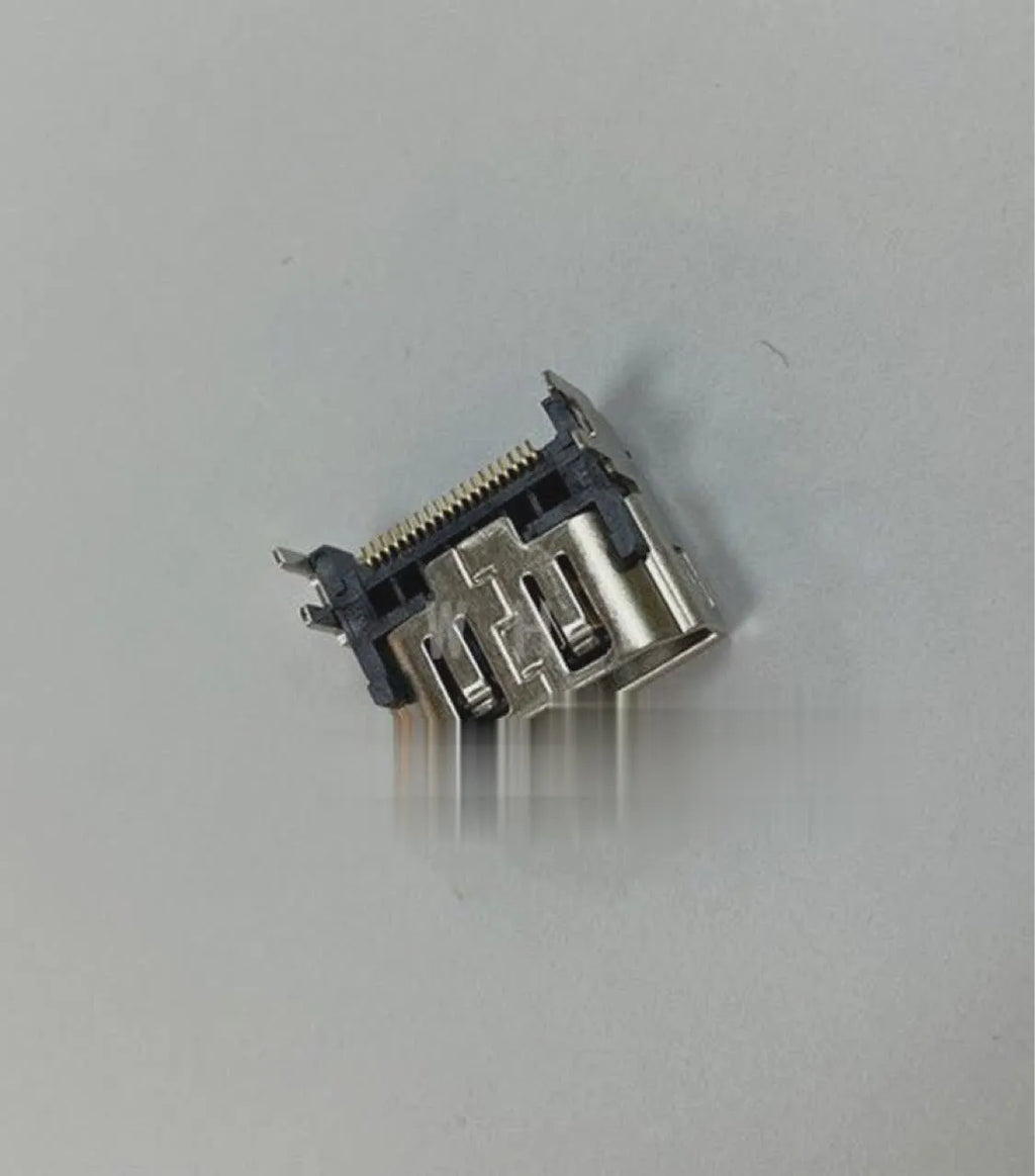 Silver HDMI host interface socket for gaming consoles and electronic hardware installations