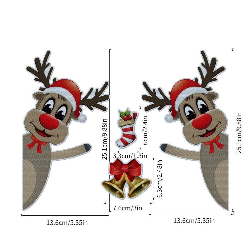 Christmas elk bell magnetic luminous reflective bumper stickers in YFC002 colour on vehicle