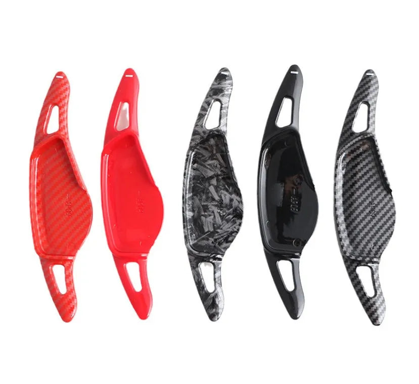 Carbon fibre steering wheel shift paddle interior modification in five colour options