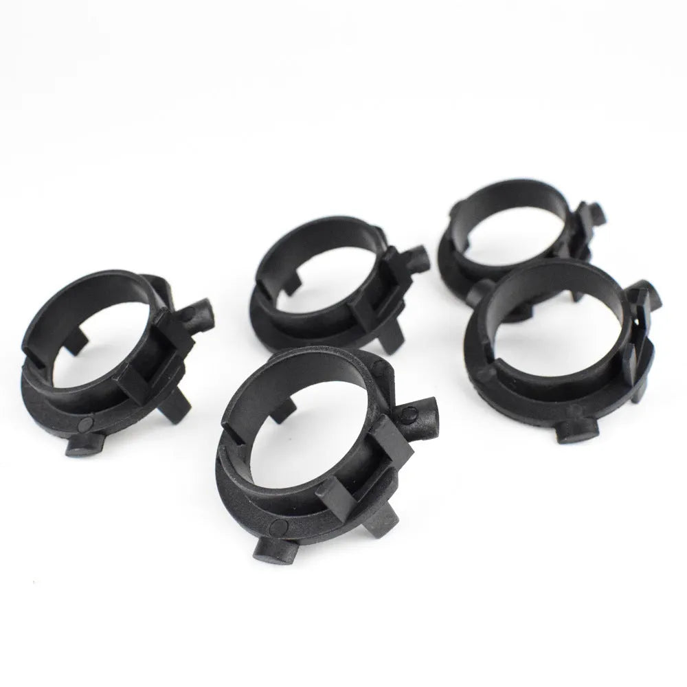 Black ABS plastic car LED headlight card holder measuring 3.8 by 3.7 by 1 centimetres.