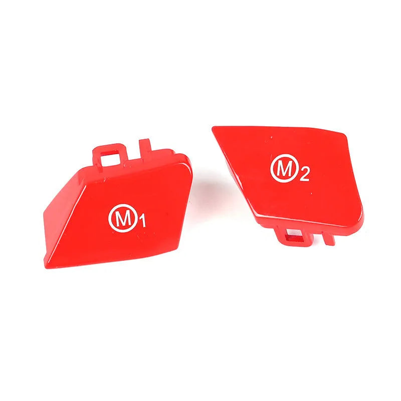 A pair of red M1 and M2 buttons for BMW F30 F34 steering wheel modification