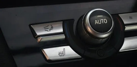 Silver automotive air conditioning button panel replacement set with air volume controls and multiple size options