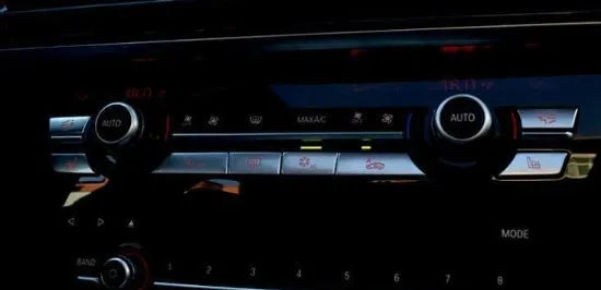 Silver automotive air conditioning button panel replacement set with air volume controls and multiple size options