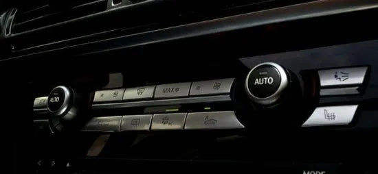 Silver automotive air conditioning button panel replacement set with air volume controls and multiple size options