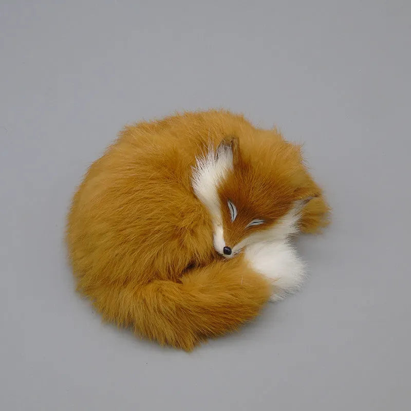 Artificial fox fur car decoration in white, yellow and red colours measuring 15cm