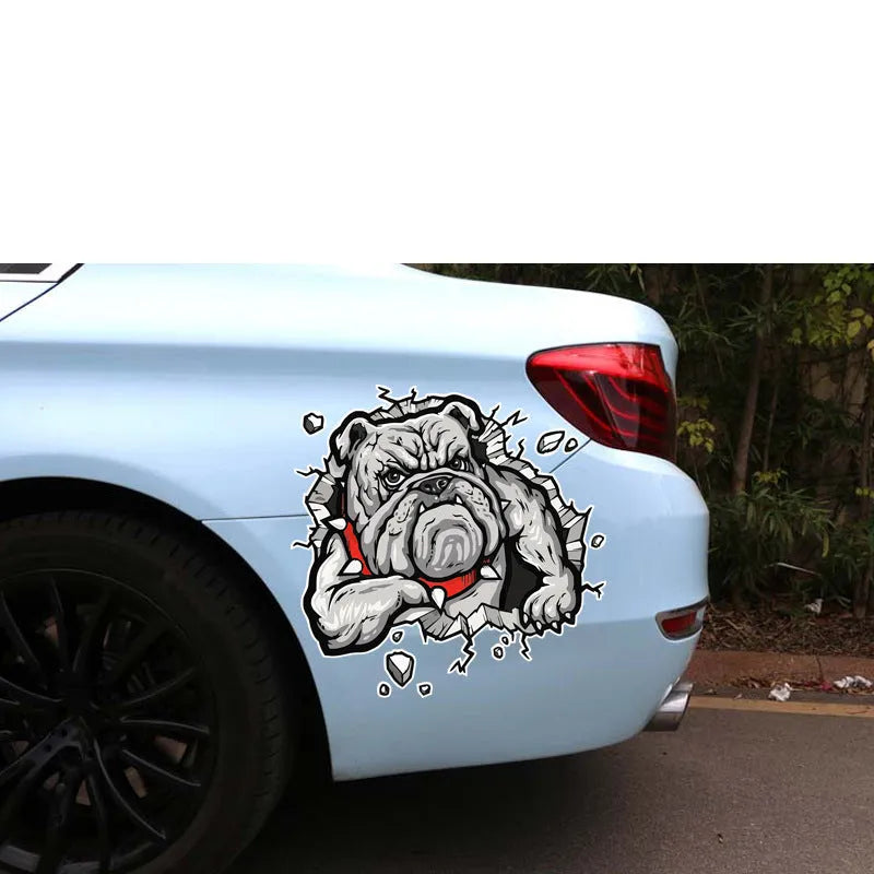 Grey dog pattern motorcycle decorative sticker measuring 17x17cm from animals series