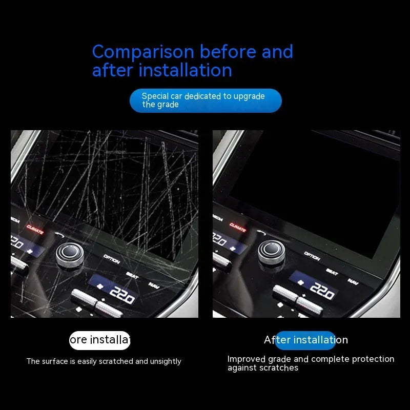 Transparent TPU protective film kit for BMW 3 Series interior dashboard and gear shift.