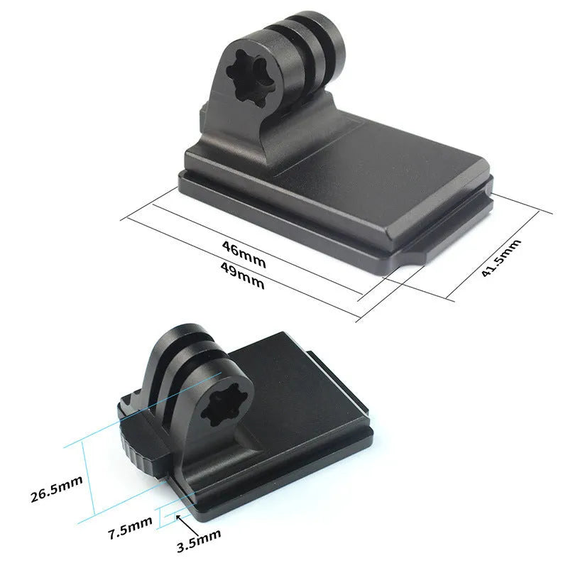 Black GoPro helmet mount extension rod with quick release bracket for action cameras