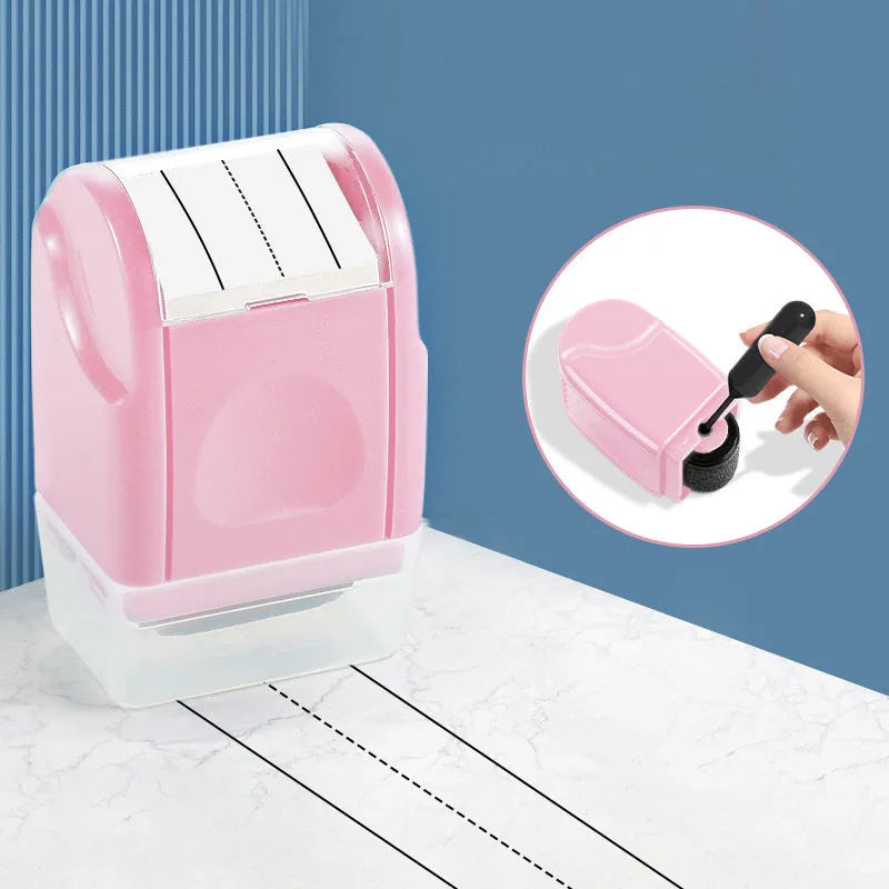 Plastic roller seal stamp for teaching in seven colours including blue, yellow, black, rose red