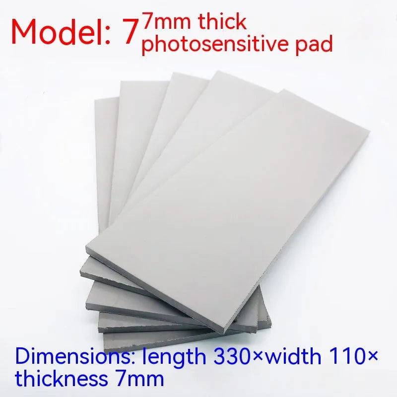 Black and grey plastic photosensitive seal mat for calligraphy measuring 330x110mm