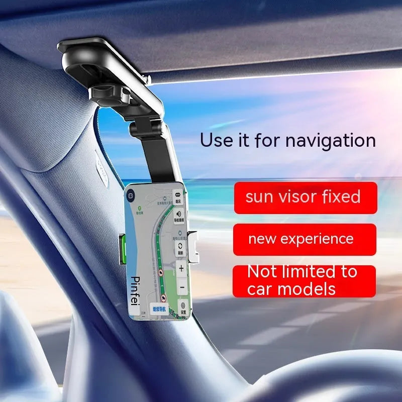 Car phone holder with one clip stable mounting system in black and green colour option