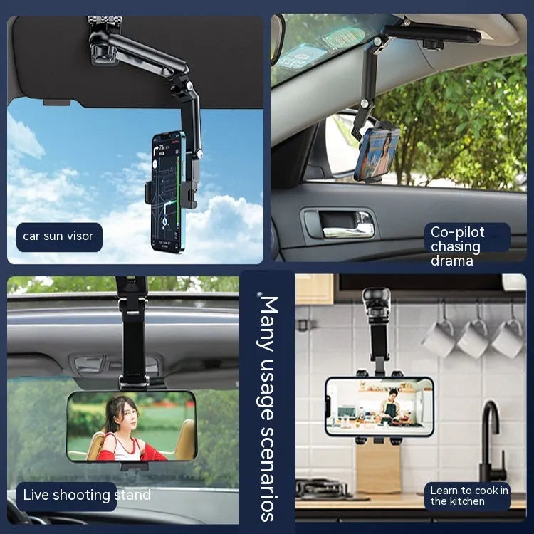 Car phone holder with one clip stable mounting system in black and green colour option