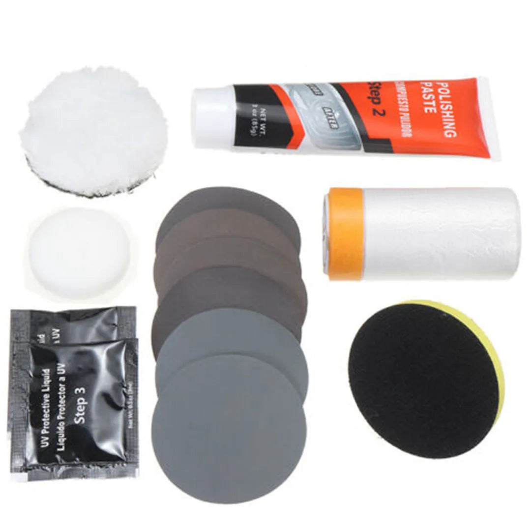 Carbon steel headlight repair tool for vehicle and machine maintenance