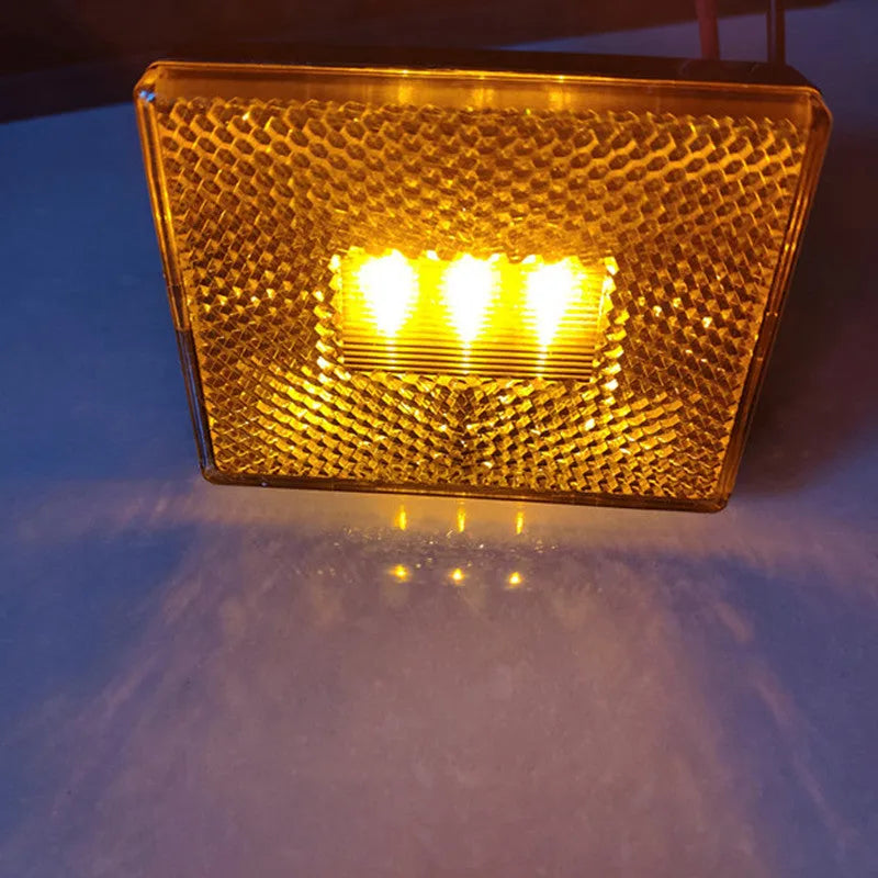 LED trailer side light with transparent PC cover and 19cm cable for vehicle width indication