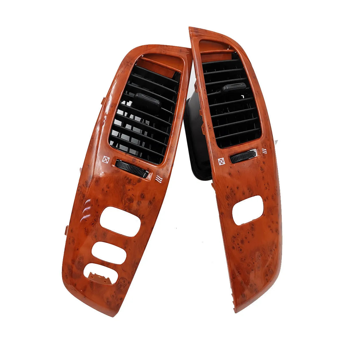 Peach wood coloured ABS plastic air outlet decorative cover panel.