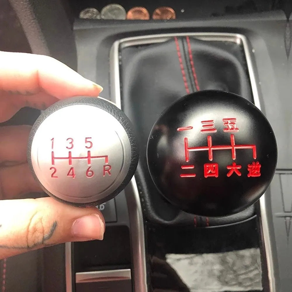 Aluminium alloy car gear shift head shown in one of five available colour options